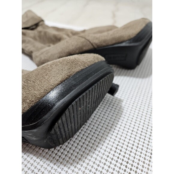 Jasmin Women's Boots Size 8M High Heel Slouch Taupe Fabric Upper Platform - Picture 3 of 9